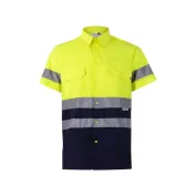 Camicia bicolore manica corta da Lavoro Alta Visibilità Velilla 142