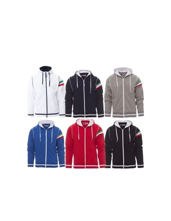Felpa Con Zip Intera Uomo Payper Dallas+ – Misto Cotone E Poliestere 300 G/m², Cappuccio E Tasche, Autunno Inverno