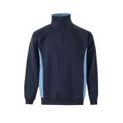 Felpa zip corta bicolore collo alto da Lavoro Velilla 105704