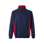 Felpa zip corta bicolore collo alto da Lavoro Velilla 105704