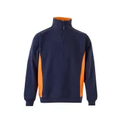 Felpa zip corta bicolore collo alto da Lavoro Velilla 105704