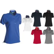 Polo Manica Corta Nautic Donna con Righe Fluorescenti sul Colletto - Payper
