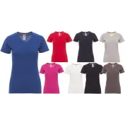 T-shirt Collo a V Manica Corta in 100% Cotone V-Neck Donna - Payper