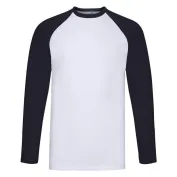 T-shirt da Lavoro Fruit of The Loom Baseball in Cotone a Manica Lunga