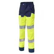 Pantalone da Lavoro con ginocchiera Alta Visibilità Multitasche Molinel Luklight 2460.2351.044