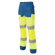 Pantalone da Lavoro con ginocchiera Alta Visibilità Multitasche Molinel Luklight 2460.2351.044