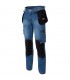 Jeans con ginocchiere da Lavoro 100% Cotone Multitasche Molinel Denim Holster 0306.9999.145