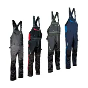 Fuori Tutto - Pettorina Salopette da Lavoro Stretch Elasticizzata Multitasche Cofra Redonda V488-0-02 Taglia 50 antracite-nero-a