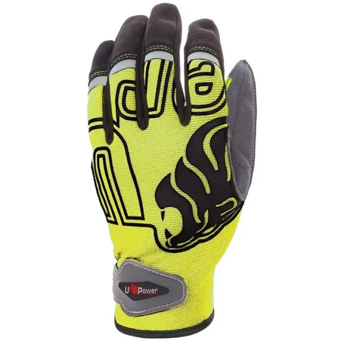 Fuori tutto - 3 Pezzi - Guanti da Lavoro U-Power Niko GP204YF colore yellow fluo taglia xl