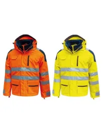 Fuori tutto - Giubbotto da Lavoro Alta Visibilità Antipioggia Multitasche U-Power Backer HL162YF colore yellow fluo taglia S