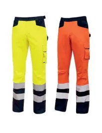 Fuori tutto - Pantaloni da Lavoro Alta Visibilità Multitasche U-Power Light HL155YF colore orange fluo taglia xl