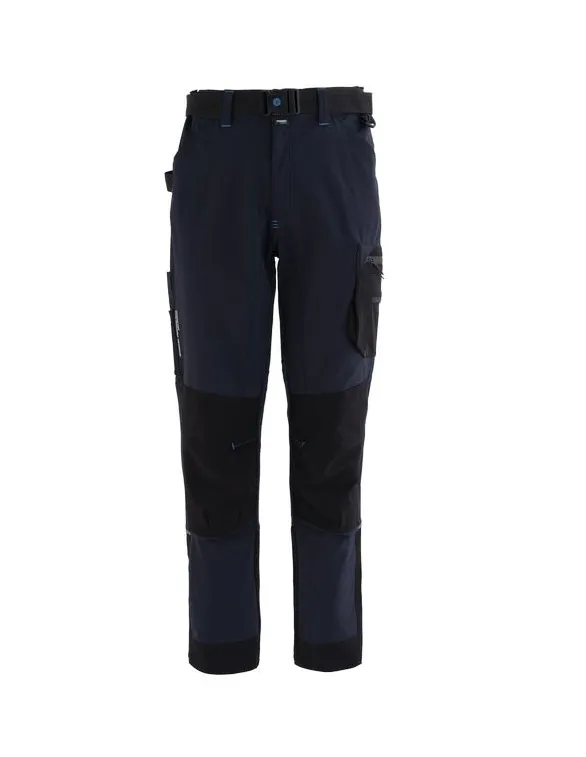 Pantaloni Cargo Stretch VELILLA Multitasche Con Nastri Riflettenti - Blu Navy, Taglia 48 - Per Lavoro, Elettricisti, Fai Da Te
