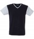 5 Pezzi - T-Shirt collo a V da Lavoro 100% Cotone Bicolore JRC Cadice 989990