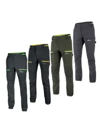 Fuori tutto - Pantaloni da Lavoro Stretch Multitasche U-Power Harmony FU281 colore nero taglia m