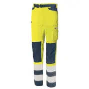 Pantalone da Lavoro Alta Visibilità Multitasche Stretch Issa Line Softshell HI-VI 8450B