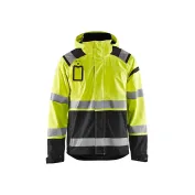 Giacca a guscio da lavoro Blaklader multitasche alta visibilità stretch con capuccio impermeabile 498719873389L