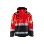 Giacca a guscio da lavoro Blaklader multitasche alta visibilità stretch con capuccio impermeabile 498719873389L