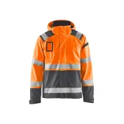 Giacca a guscio da lavoro Blaklader multitasche alta visibilità stretch con capuccio impermeabile 498719873389L