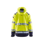 Giacca a guscio da lavoro Blaklader multitasche alta visibilità stretch con capuccio impermeabile 498719873389L