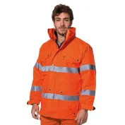 Giaccone da lavoro multitasche impermeabile antivento invernale alta visibilità Logica REGALHV/AR-L