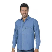 Camicia da lavoro Manica Lunga Jeans 100% cotone Logica 8165-L