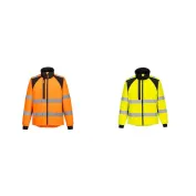 Giacca da Lavoro Alta Visibilità Impermeabile Multitasche Antivento Zip Intera Portwest CD875