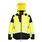 Giubbotto da Lavoro Alta Visibilità Multitasche Impermeabile Stretch Zip intera con Cappuccio da Donna Portwest T162