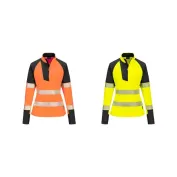 Felpa da Lavoro Alta Visibilità Stretch Mezza Zip Impermeabile da Donna Portwest T173