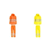 Completo da Lavoro Alta Visibilità Multitasche Impermeabile Sottozero Completo impermeabile H.V. 1605