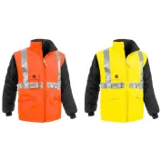 Giubbotto da Lavoro Alta Visibilità Multitasche Con Maniche Staccabili Sottozero Autostradale 2301