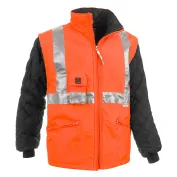 Giubbotto da Lavoro Alta Visibilità Multitasche Con Maniche Staccabili Sottozero Autostradale 2301