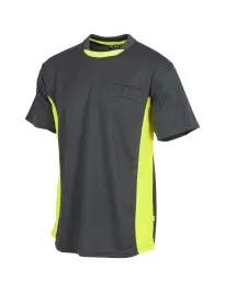 Fuori tutto - T-shirt combinata manica corta alta visibilità - Workteam Colore Grigio/Giallo Taglia 2XL