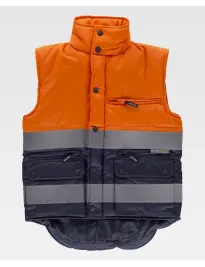 Fuori tutto - Gilet da Lavoro Imbottito Bicolore Alta Visibilità S4035 Workteam Colore NAVY/ORANGE Taglia XL