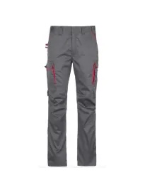 Fuori tutto - Pantaloni da Lavoro Ducati Workwear Ergonomici INN-MOTION NEW Colore Grigio/Rosso Taglia 52