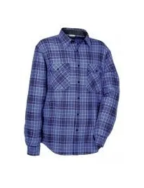 Fuori tutto - Camicia da Lavoro Cofra Piccadilly 100% Cotone Flanella V370-0-00 Colore Navy/Bianco Taglia XL