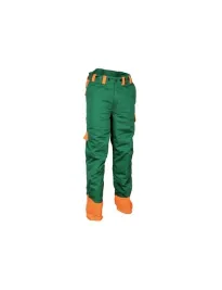 Fuori tutto - Pantaloni da Lavoro Antitaglio Multitasche Cofra Chain Stop V491-0-08A colore verde arancio Taglia XL