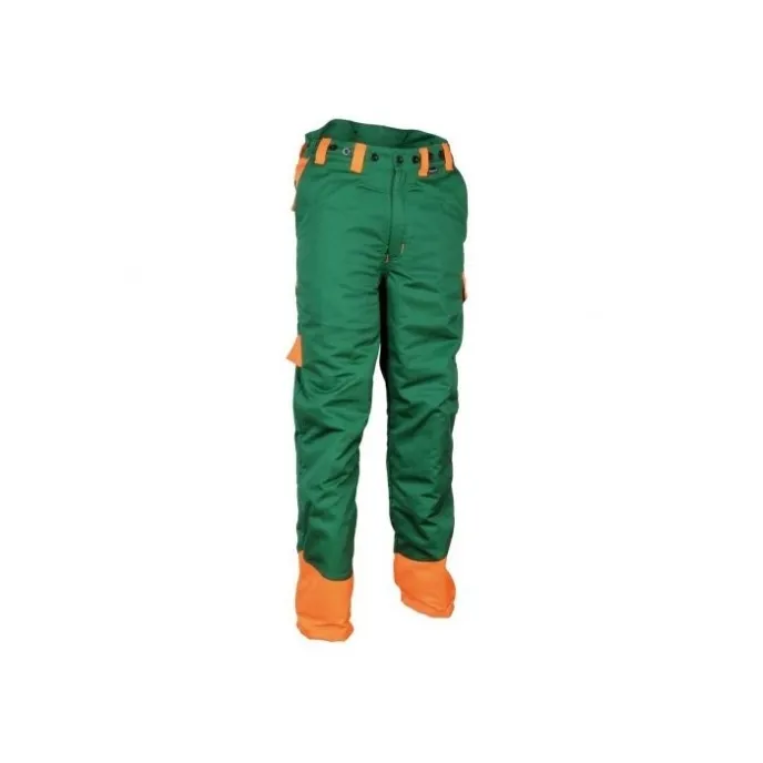 Fuori tutto - Pantaloni da Lavoro Antitaglio Multitasche Cofra Chain Stop V491-0-08A colore verde arancio Taglia 4XL