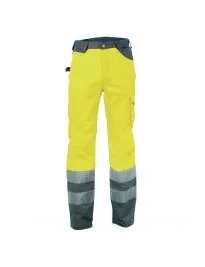 Fuori tutto - Pantaloni da Lavoro Alta Visibilità Multitasche Cofra Light V019-0-00 Colore Giallo Taglia 52