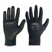 12 Paia - Guanti da lavoro Spalmati in Nitrile Logica DARK