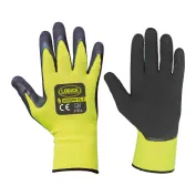 12 Paia - Guanti da lavoro Spalmati in Lattice Alta Visibilità Logica DUCK/HV