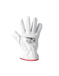 12 Pezzi - Guanti da Lavoro in Pelle Fiore Technosafe Top Quality GFB1005WH