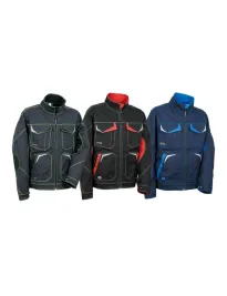 Fuori tutto - Giacca da Lavoro Stretch Elasticizzata Multitasche Cofra Abrantes V480-0-04 colore navy royal taglia 46
