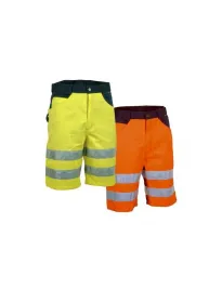 fuori tutto Bermuda da Lavoro Alta Visibilità Multitasche Cofra Visibile V074-0-02 taglia 56 giallo
