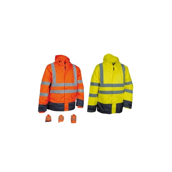Fuori tutto - Parka da Lavoro Alta Visibilità Cofra Telsen V419-0-02 taglia 3XL Colore Arancione Navy