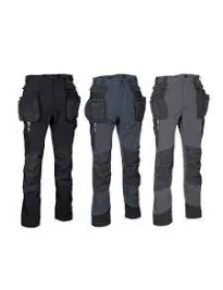 Fuori tutto - Pantaloni da Lavoro Multitasche Stretch Cofra Laxbo V591-0-02 taglia 46 Colore Antracite Nero