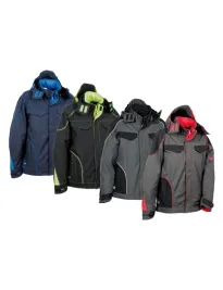 Fuori tutto - Giacca con Cappuccio da Lavoro Softshell Multitasche Cofra Tecka V415-0-02 colore antracite nero rosso taglia 52