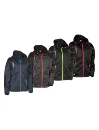 Fuori Tutto - Giacca con Capuccio da Lavoro Softshell Cofra Jacuzia V387-0-02 nero/rosso taglia M