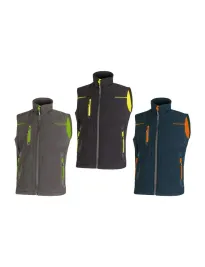 Fuori Tutto - Gilet da Lavoro Multitasche Softshell Stretch Elasticizzato U-Power Universe FU188BC asphalt grey green 2XL