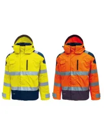 Fuori tutto - Giubbotto da Lavoro Alta Visibilità Antipioggia Multitasche U-Power Defender HL161YF orange fluo taglia XL