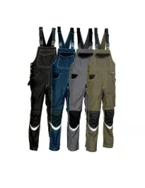 Fuori tutto - Pettorina Salopette da Lavoro Multitasche Cofra Dorset V176-0-02 taglia 54 colore Navy Nero